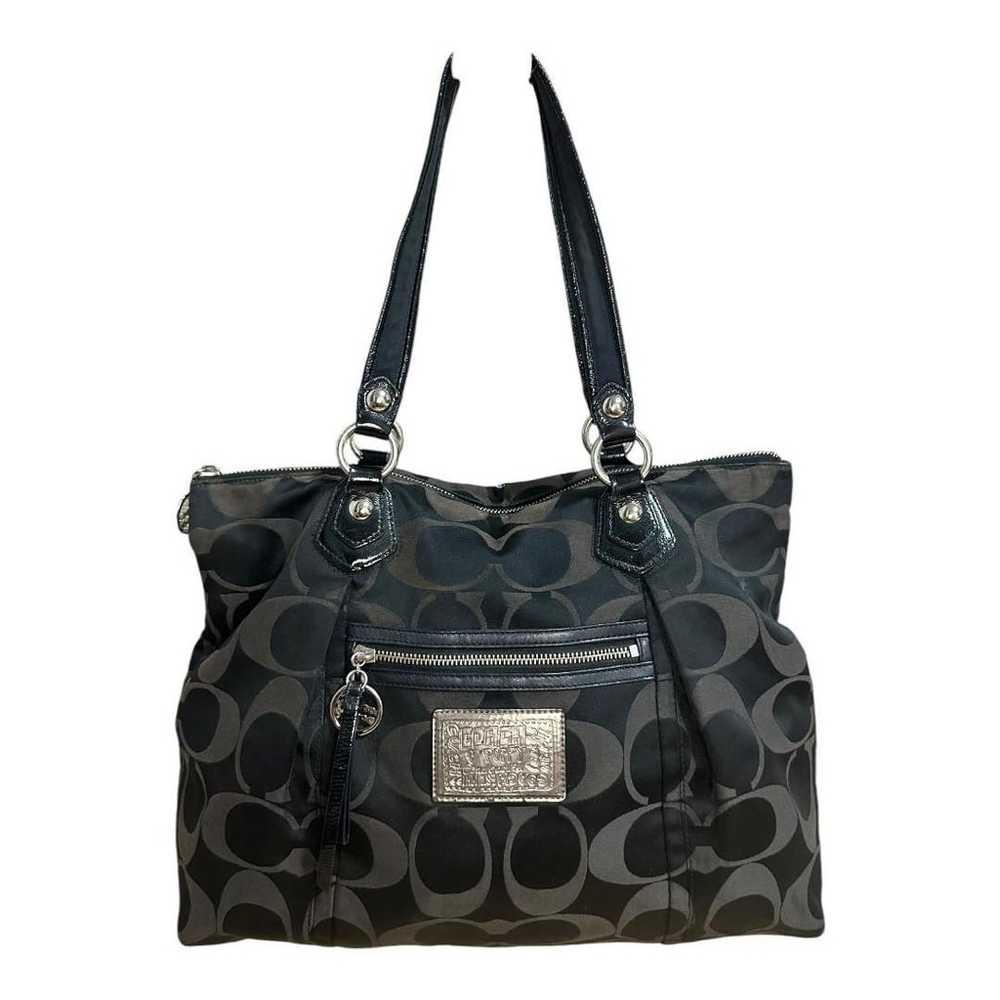 COACH Tote Bag Signature Handbag Black - image 2