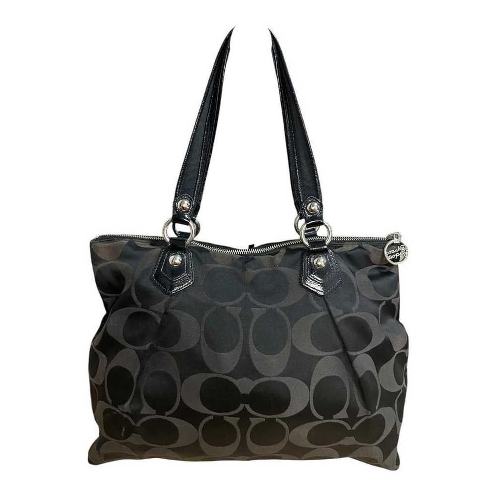 COACH Tote Bag Signature Handbag Black - image 3