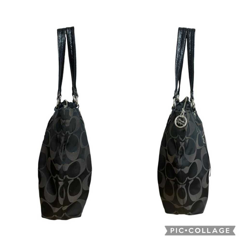 COACH Tote Bag Signature Handbag Black - image 4