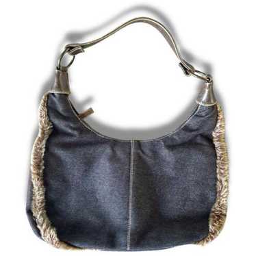 Y2K 00s Fairy Grunge Vintage Handbag Fur Denim - image 1