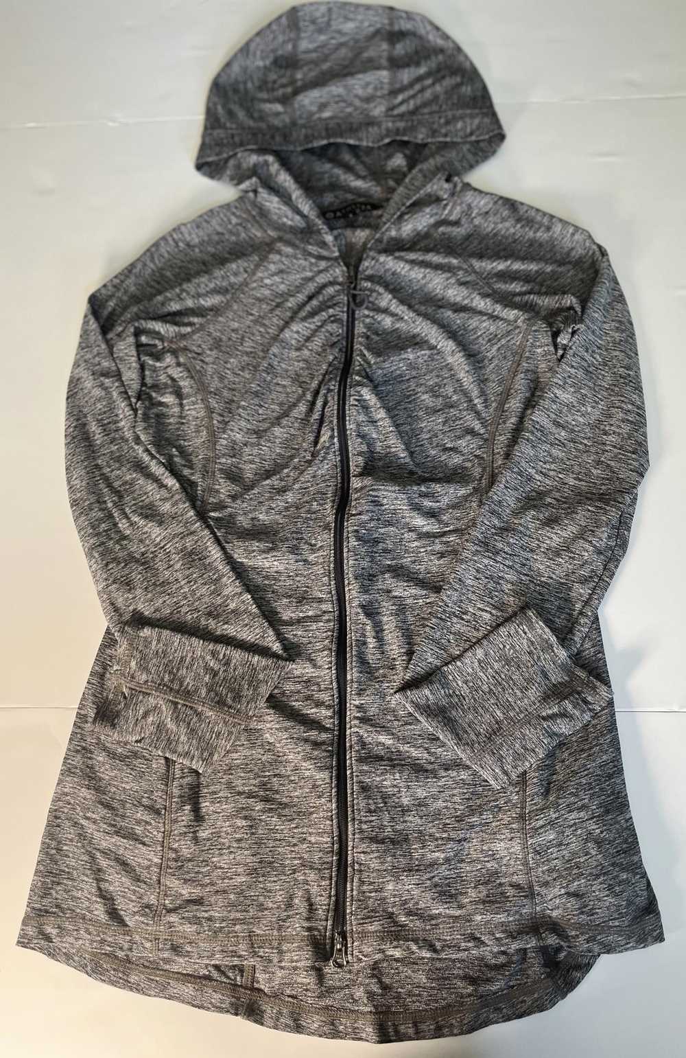 Designer Athleta Long Hooded Jacket with Zipper F… - image 1