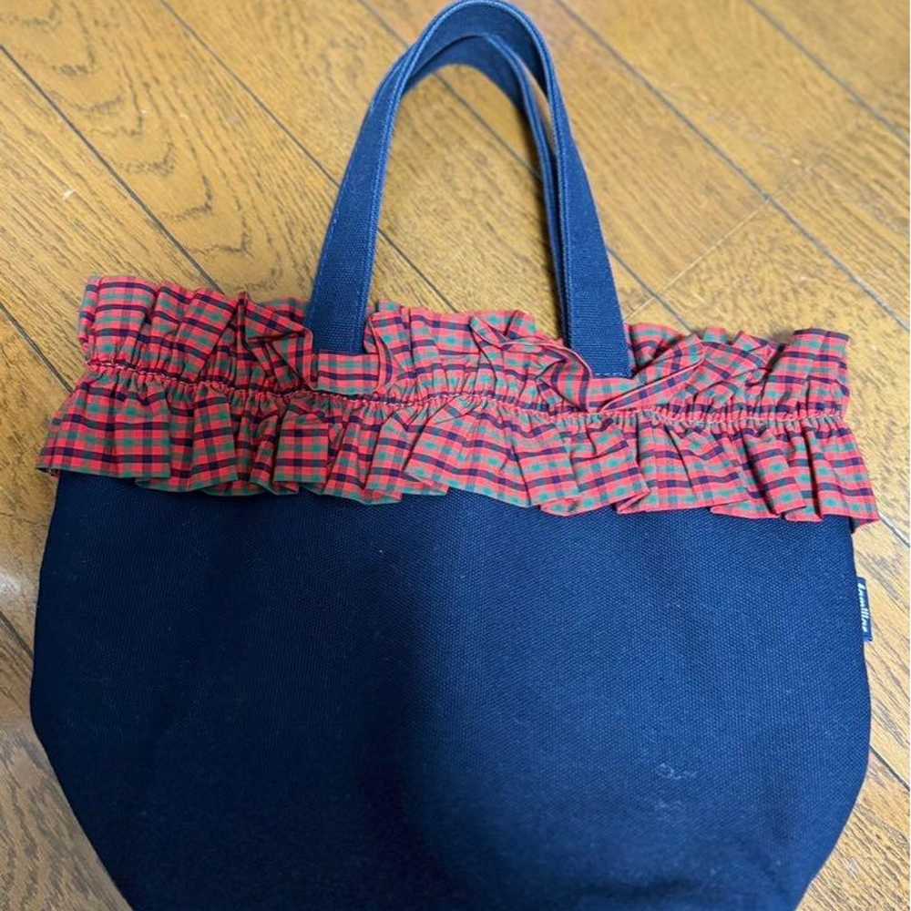 Familiar red check frill tote bag Familia - image 1