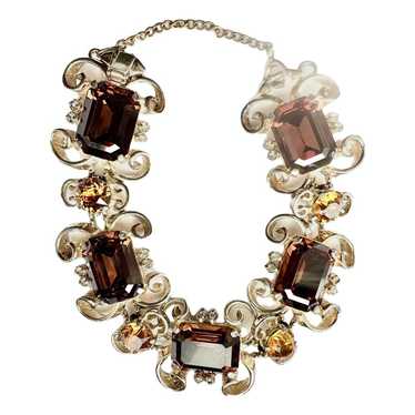 Schiaparelli Designer store unsigned huge brown headlight 1930s bracelet