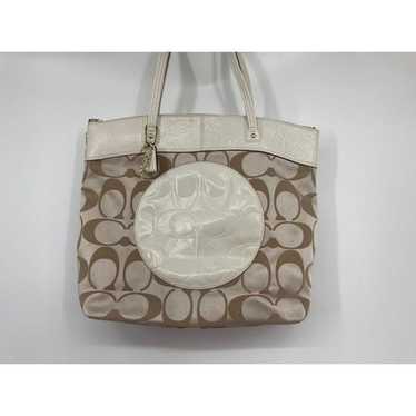 Coach Womens Laura 2024 Signature Large Tote Bag Brown