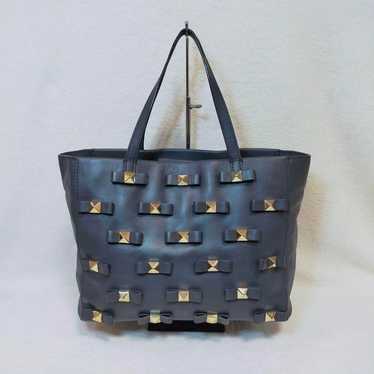 Kate Spade Leather Studs Ribbon Tote Bag All-Over… - image 1