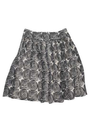 St. John - White & Black Print Silk Skirt Sz 10