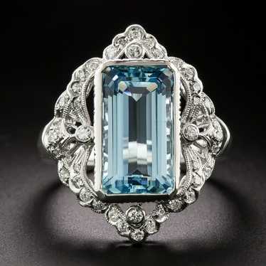 Estate 4.59 Carat Aquamarine and Diamond Ring