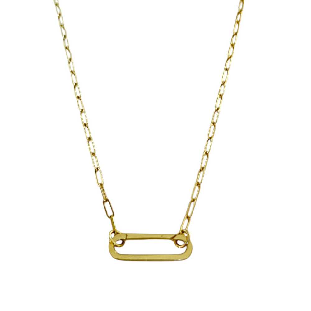 14k Gold Paperclip Charm Holder Necklace - 18in - image 1