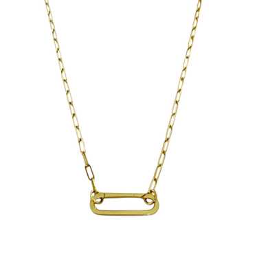 14k Gold Paperclip Charm Holder Necklace - 18in - image 1