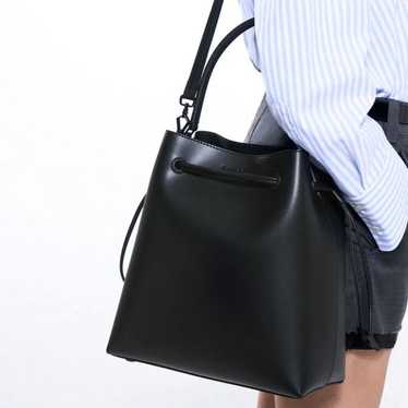 Charles & Keith Drawstring hobo black Bag Purse - image 1