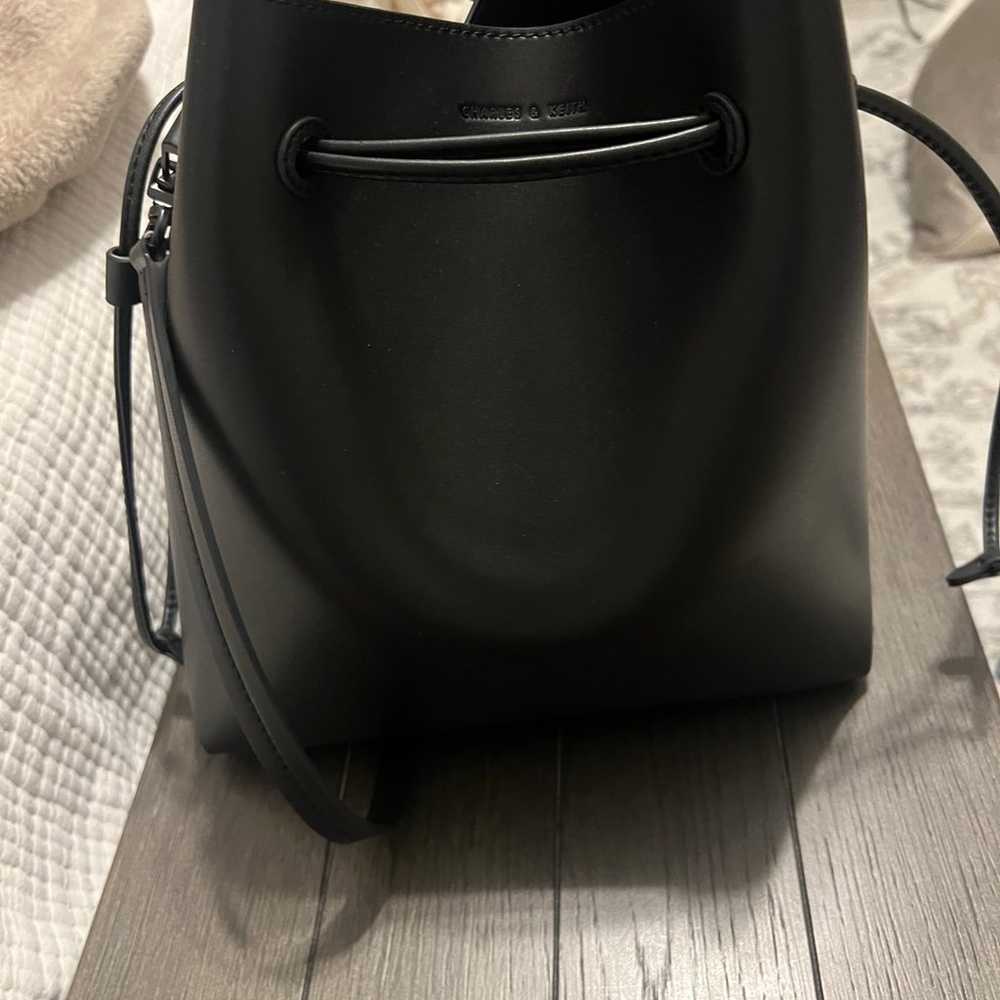 Charles & Keith Drawstring hobo black Bag Purse - image 4