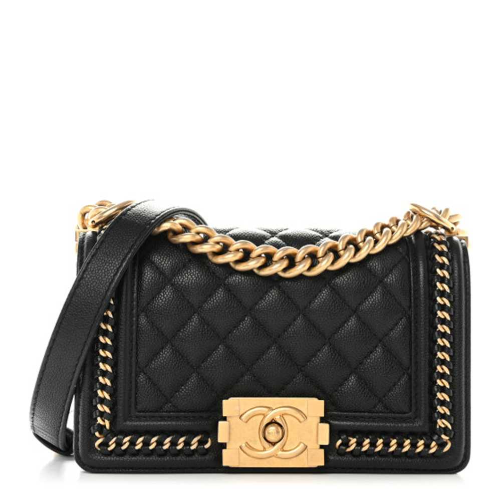 CHANEL Caviar Quilted Small Chain Around Boy Flap… - image 1