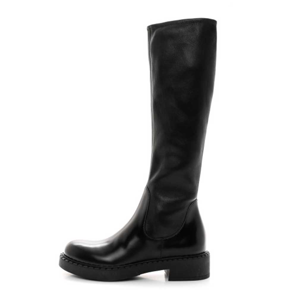 PRADA Spazzolato Nappa Stretch Moto Boots  39.5 B… - image 1