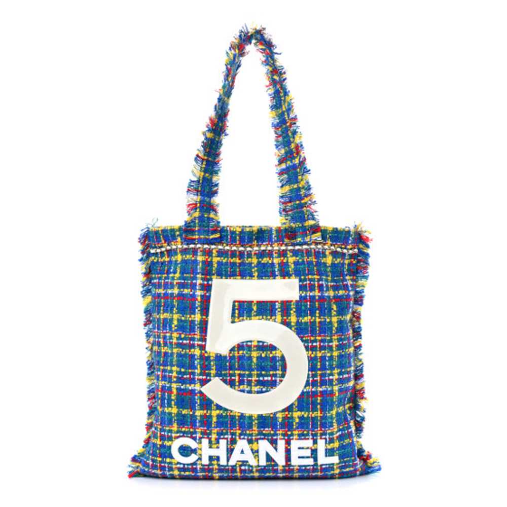 CHANEL Tweed N5 Tote White Multicolor - image 1