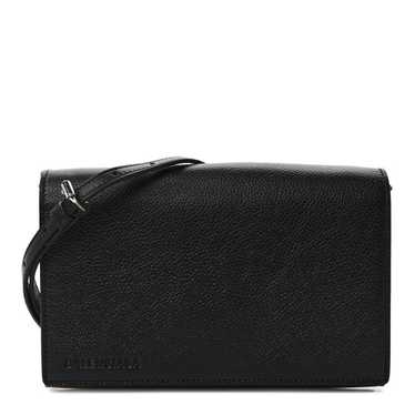 BALENCIAGA Grained Calfskin Phone Holder Black