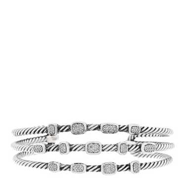 DAVID YURMAN Sterling Silver Diamond Three Row Co… - image 1