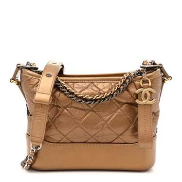 CHANEL Metallic Aged Calfskin Quilted Small Gabrie