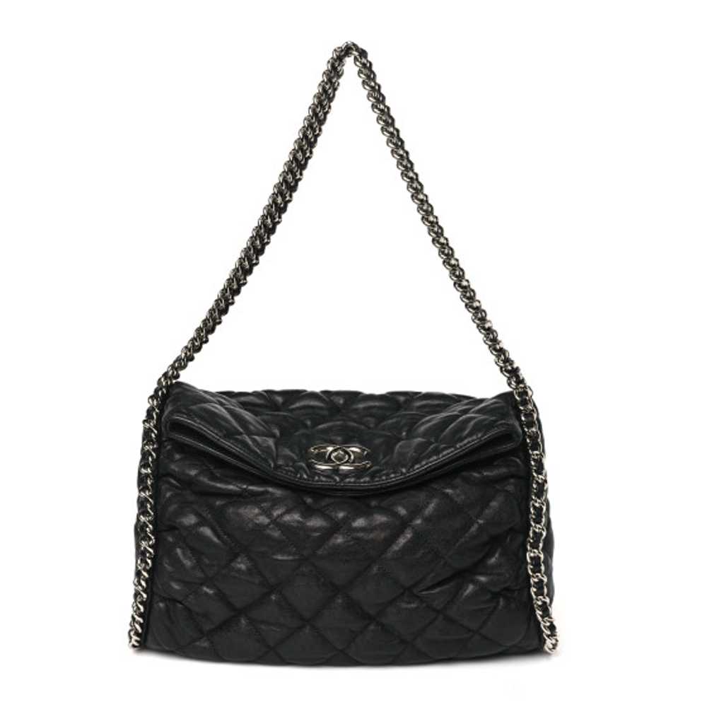 CHANEL Washed Lambskin Chain Around Hobo Black - image 1