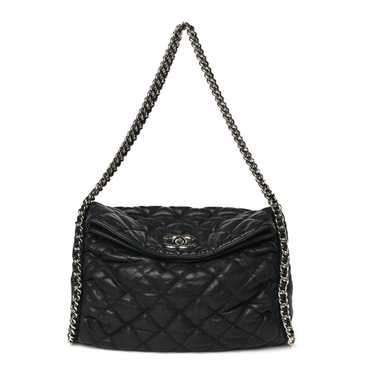 CHANEL Washed Lambskin Chain Around Hobo Black - image 1