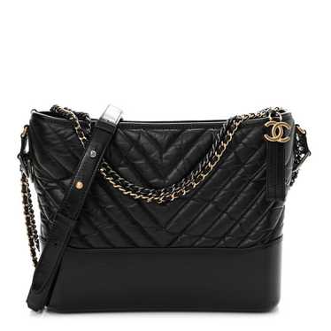 CHANEL Aged Calfskin Chevron Quilted Medium Gabrie