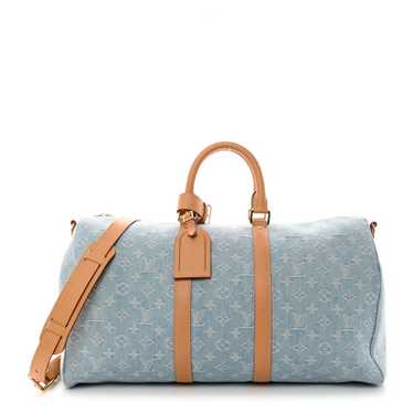 LOUIS VUITTON Denim Monogram Keepall Bandouliere … - image 1