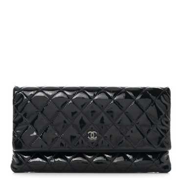 CHANEL Patent Calfskin Quilted Beauty CC Clutch Da