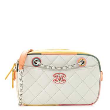 CHANEL Calfskin Quilted Cuba Camera Bag White Mul… - image 1