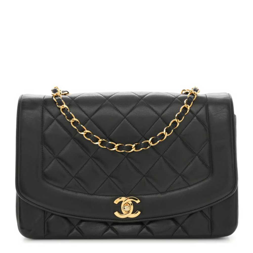 CHANEL Lambskin Quilted Medium Single Flap Black - image 1