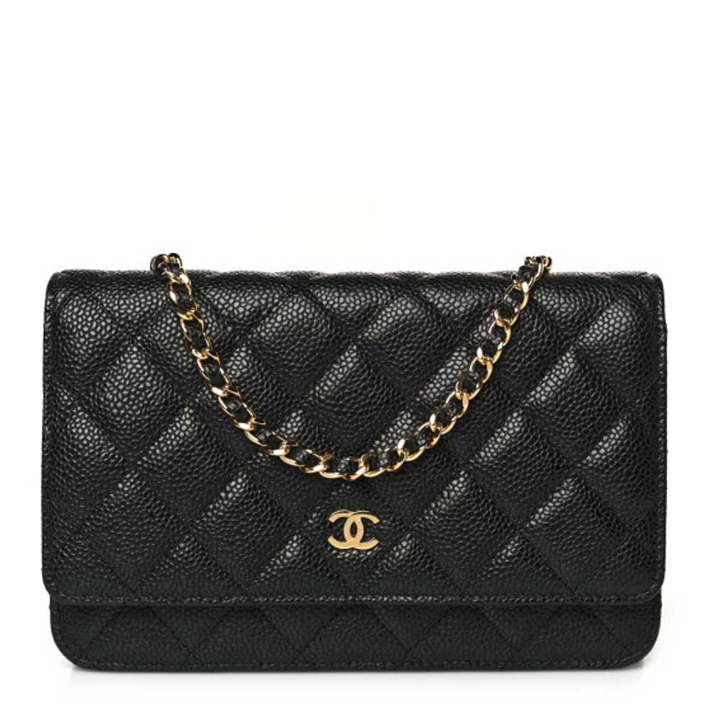 CHANEL Caviar Quilted Wallet on Chain WOC Black - image 1