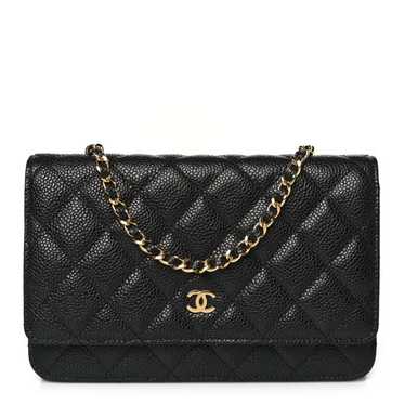 CHANEL Caviar Quilted Wallet on Chain WOC Black - image 1