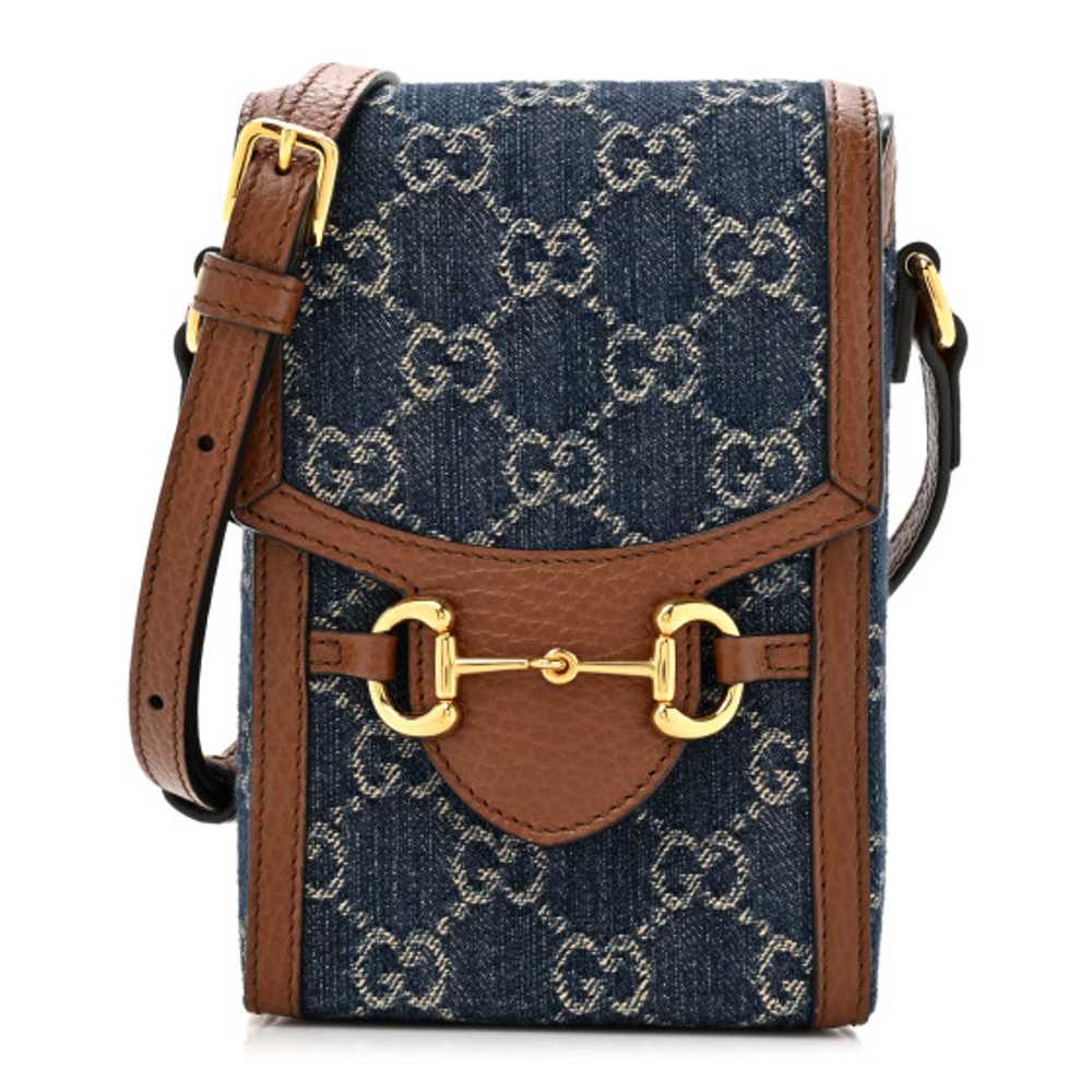 GUCCI New Denim GG Monogram Dollar Calfskin Mini … - image 1