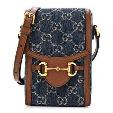 GUCCI New Denim GG Monogram Dollar Calfskin Mini … - image 1