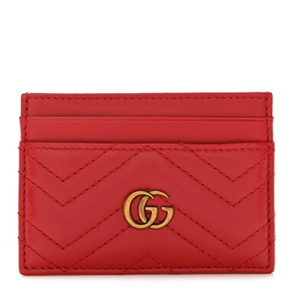 GUCCI Calfskin Matelasse GG Marmont Card Holder H… - image 1