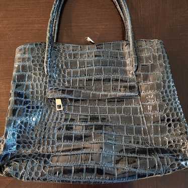 Muska Milano Italy Leather Crocodile Embossed Sat… - image 1