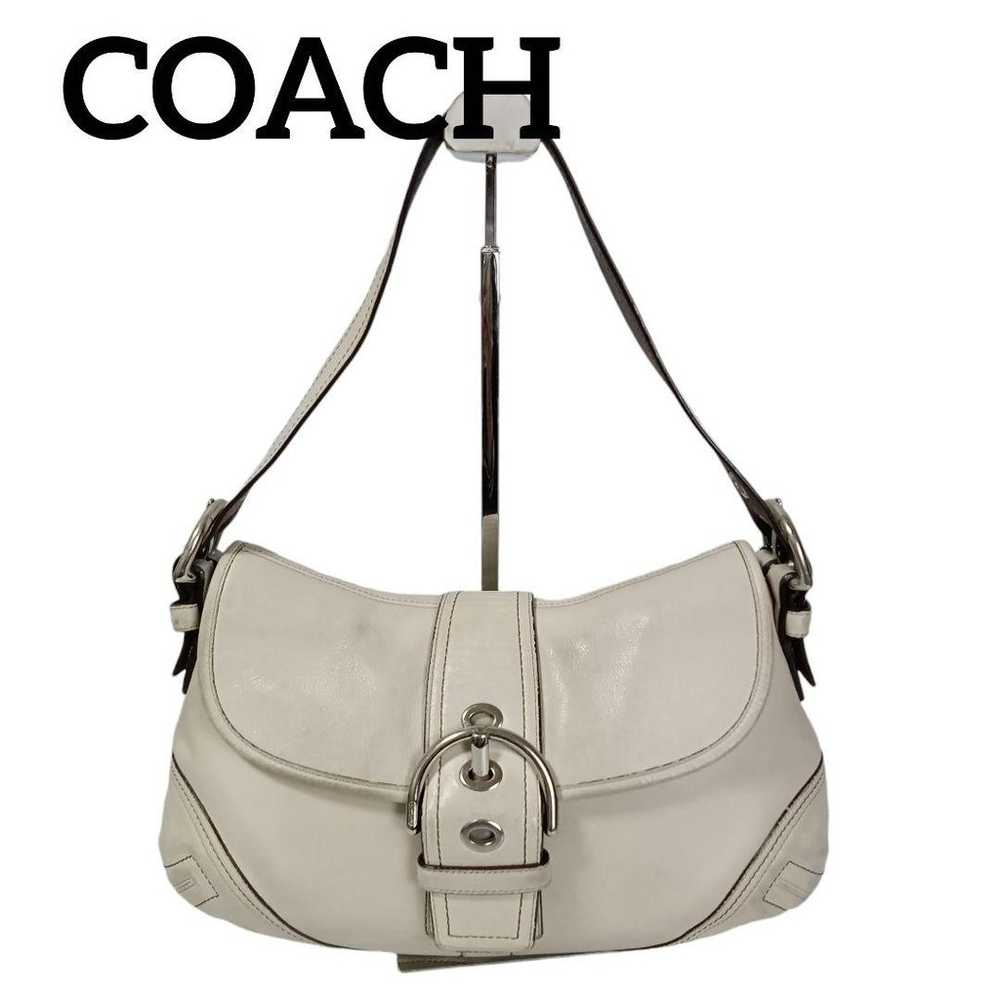 1256 COACH One Shoulder Bag Soho White 10192 - image 1