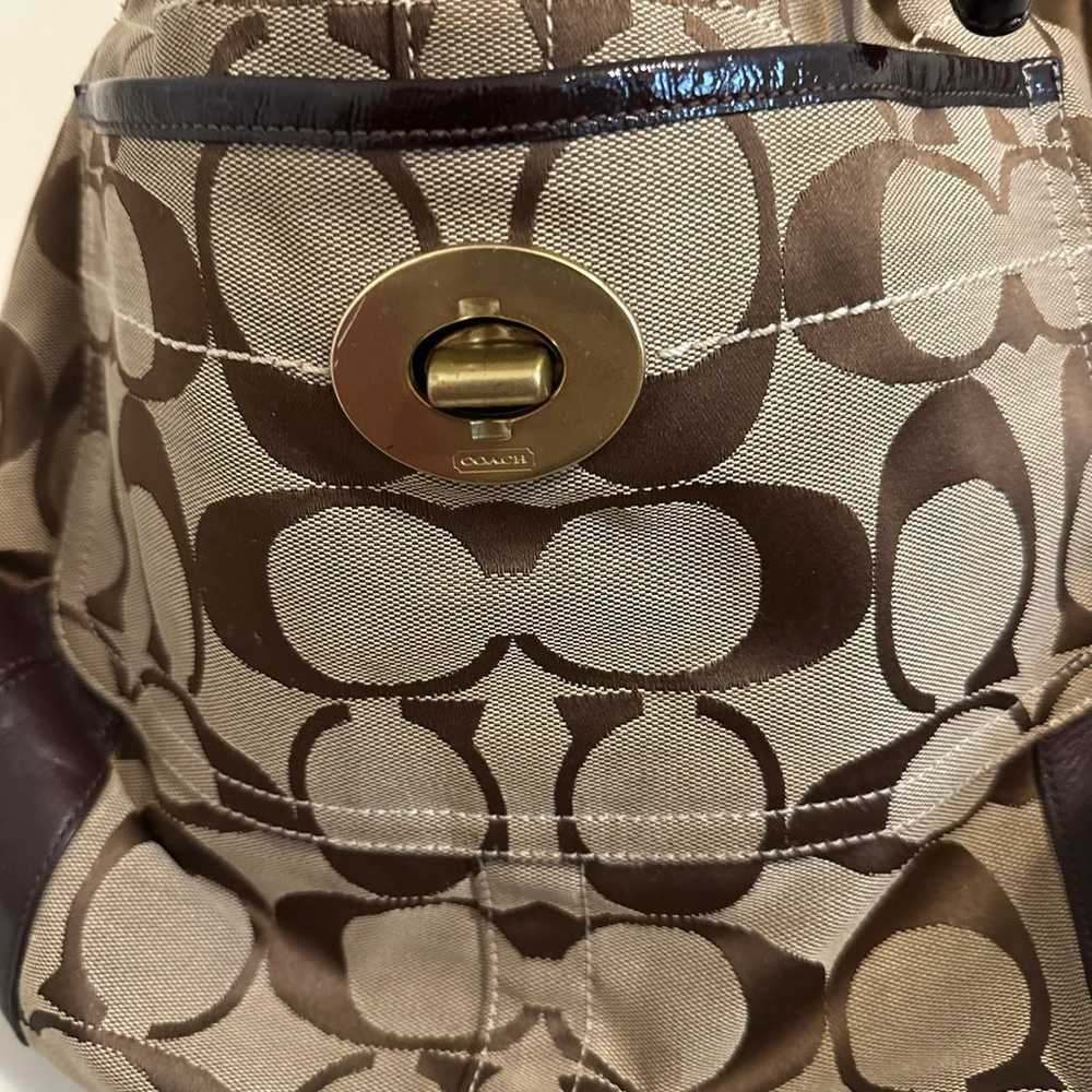 Coach Vintage Beige Brown Logo Canvas Signature S… - image 3