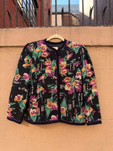 Vintage French Quilted Floral Jacket