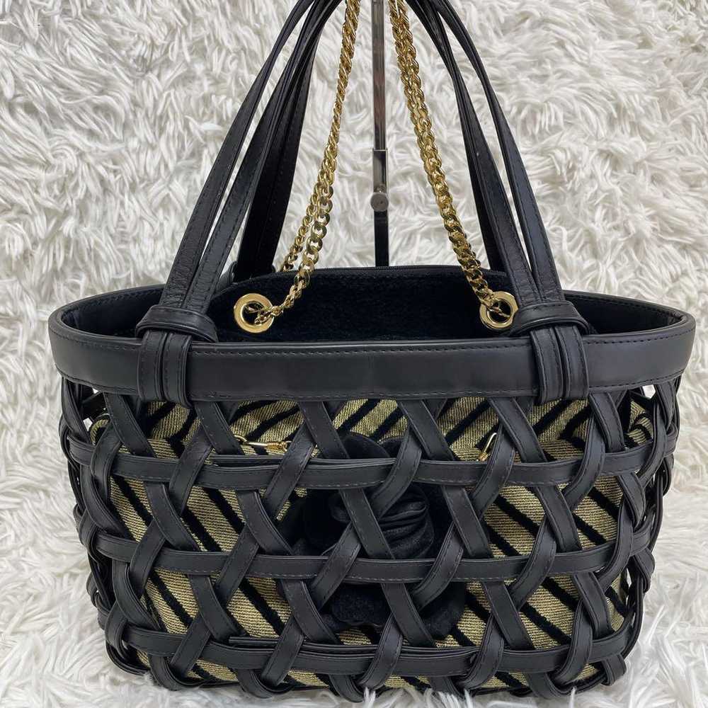 【Rare】Feiler Tote Bag, Basket Bag, 2-Way Bag, Gol… - image 2