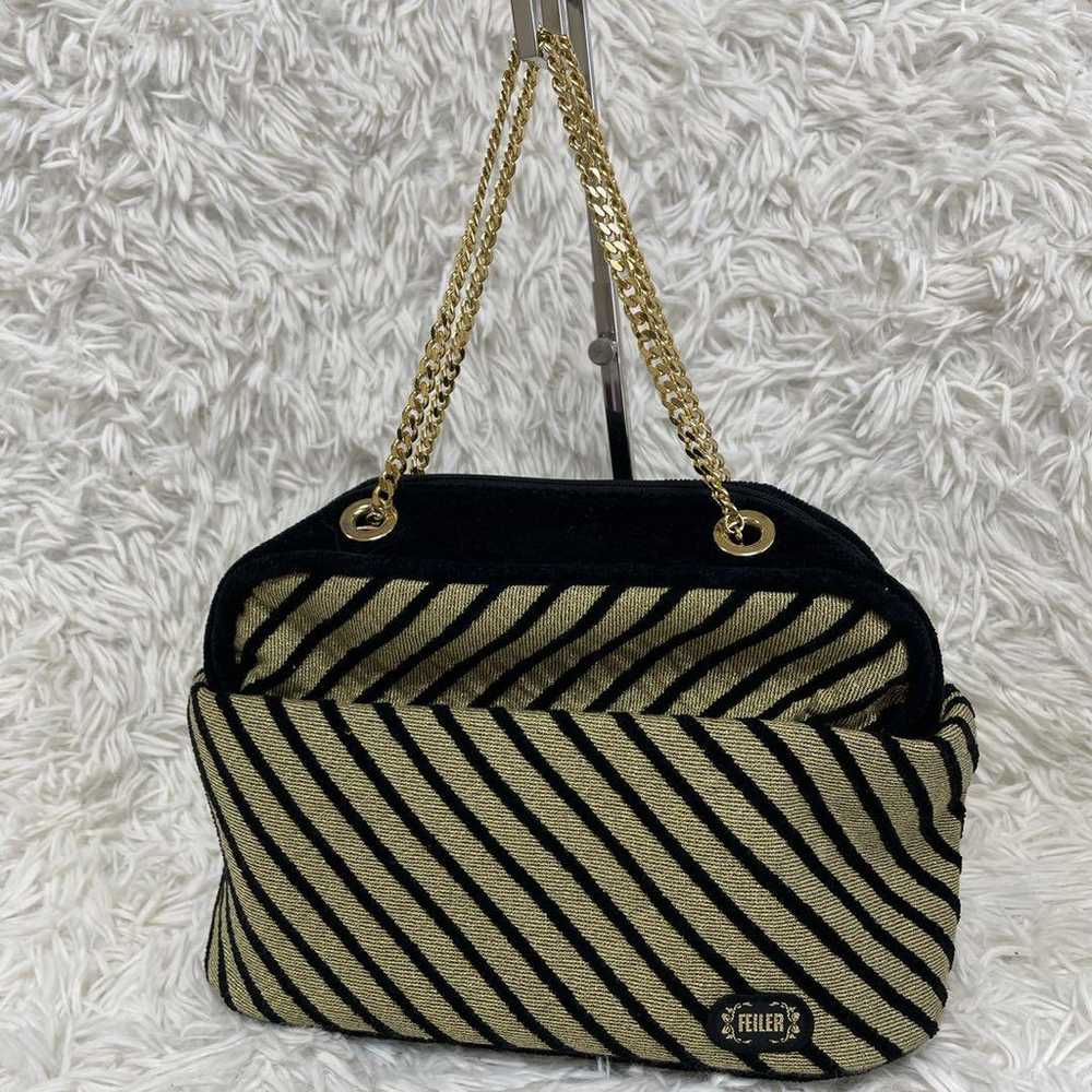 【Rare】Feiler Tote Bag, Basket Bag, 2-Way Bag, Gol… - image 9