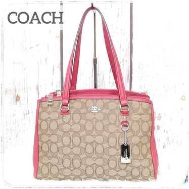 [COACH] Coach Handbag Canvas RED All-over Pattern… - image 1