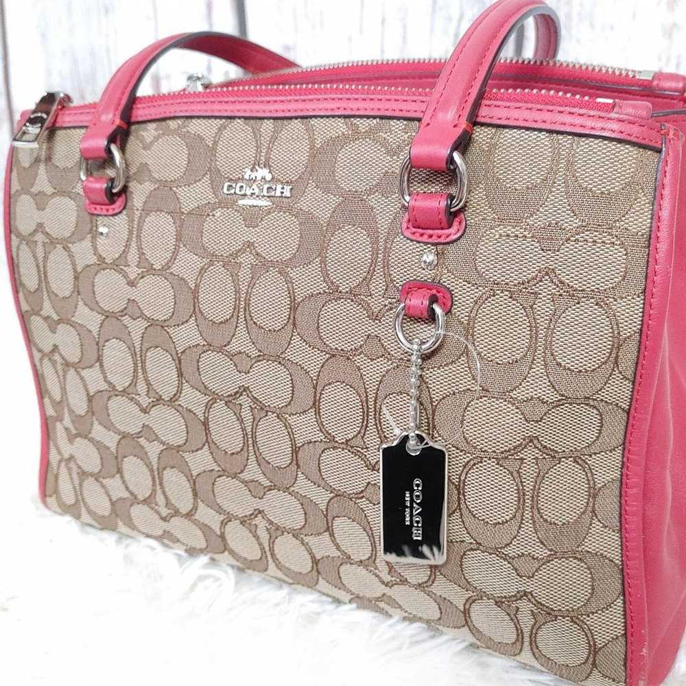 [COACH] Coach Handbag Canvas RED All-over Pattern… - image 3