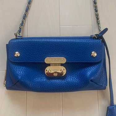 A.D.M.J Blue Leather Clutch Bag