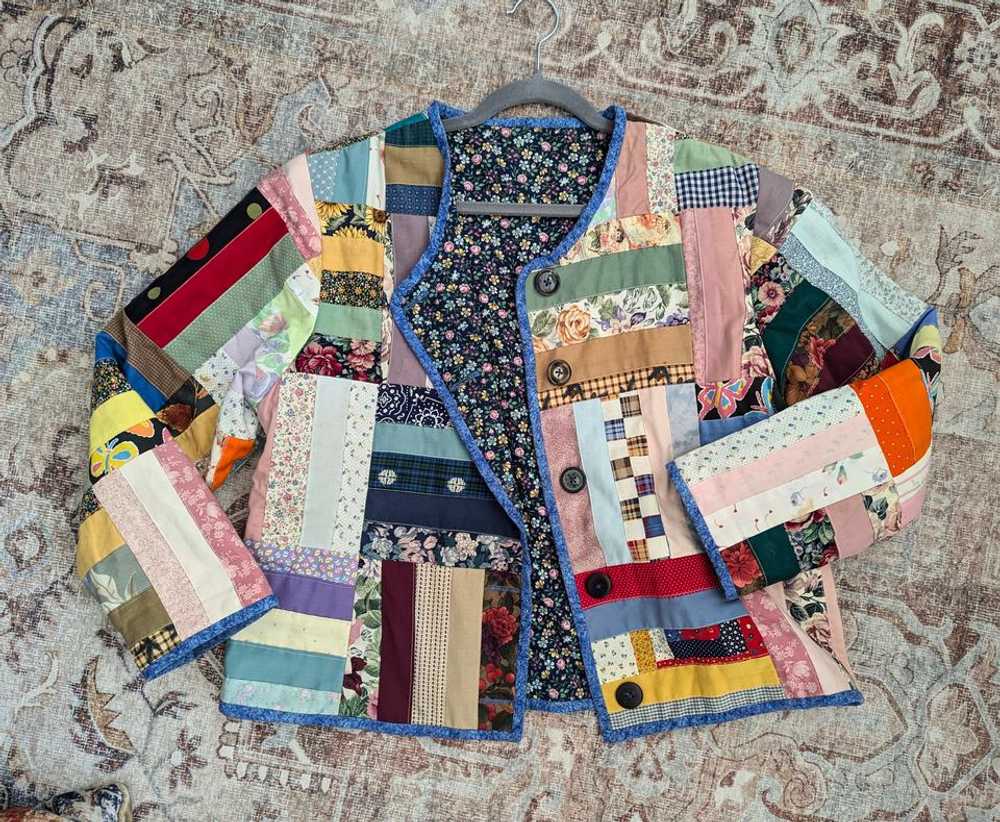 Random Vintage Patchwork Quilt Jacket (S) | Used,… - image 3