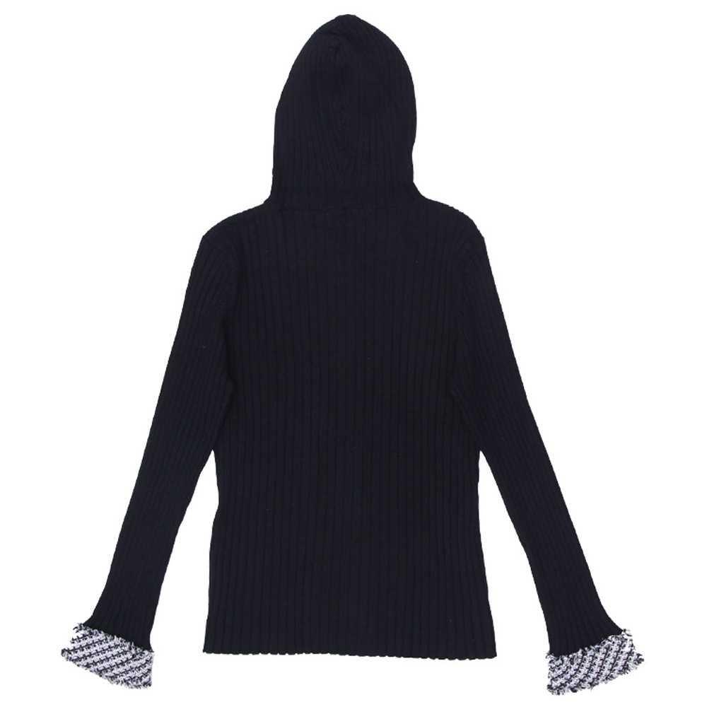 Y2K Belldini Black Ribbed Hooded Sweater - image 2