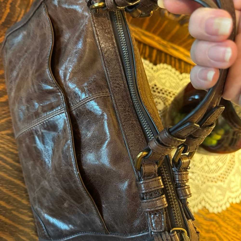 Frye soft, supple leather satchel with beautiful … - image 5