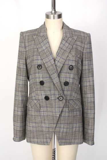 Veronica Beard Plaid Double-Breasted Blazer