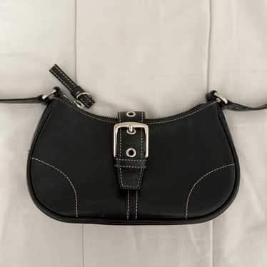 Coach Leather Crossbody bag Black Silver Zipper