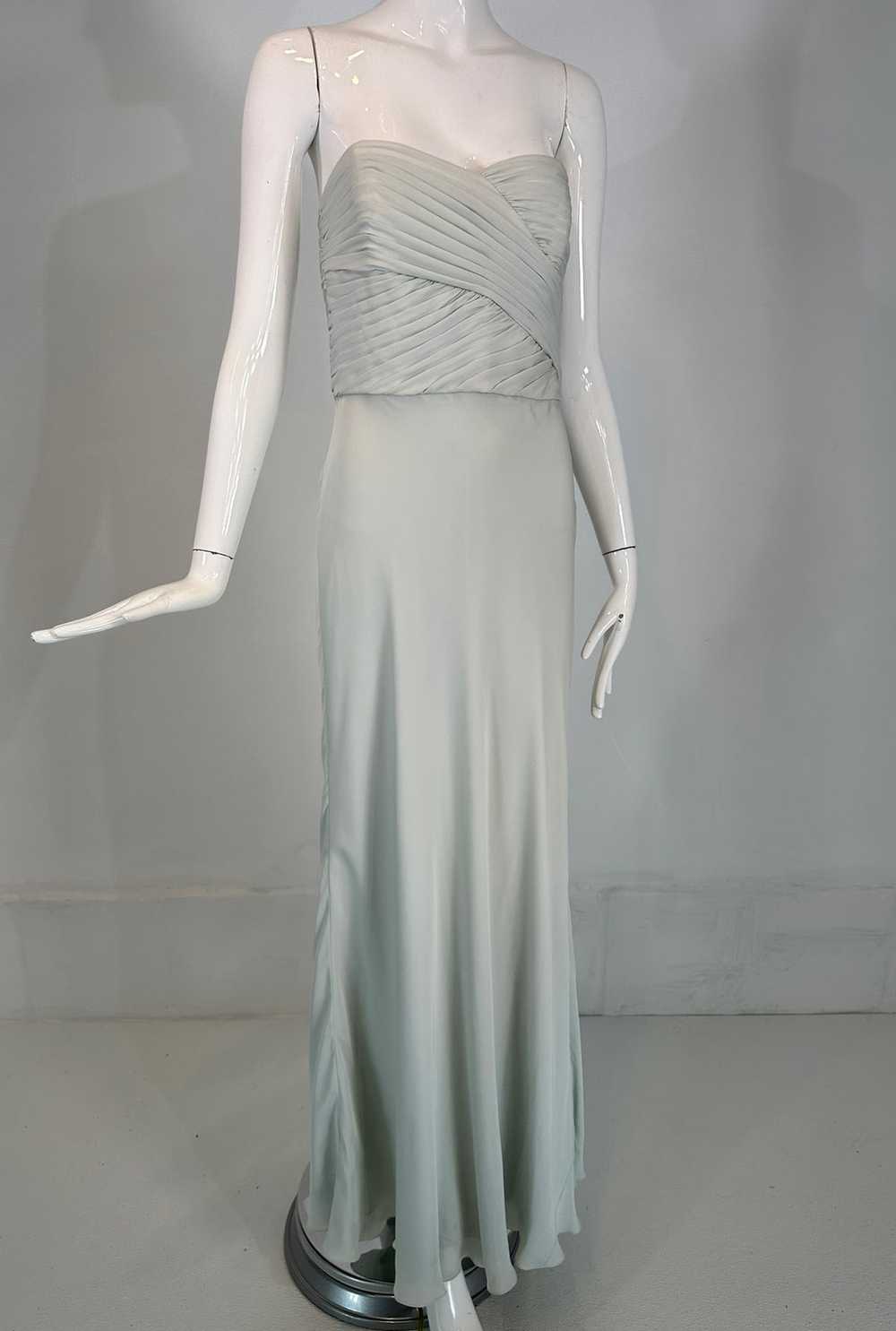 Ralph Lauren Black Label Pale Blue Silk Strapless… - image 2