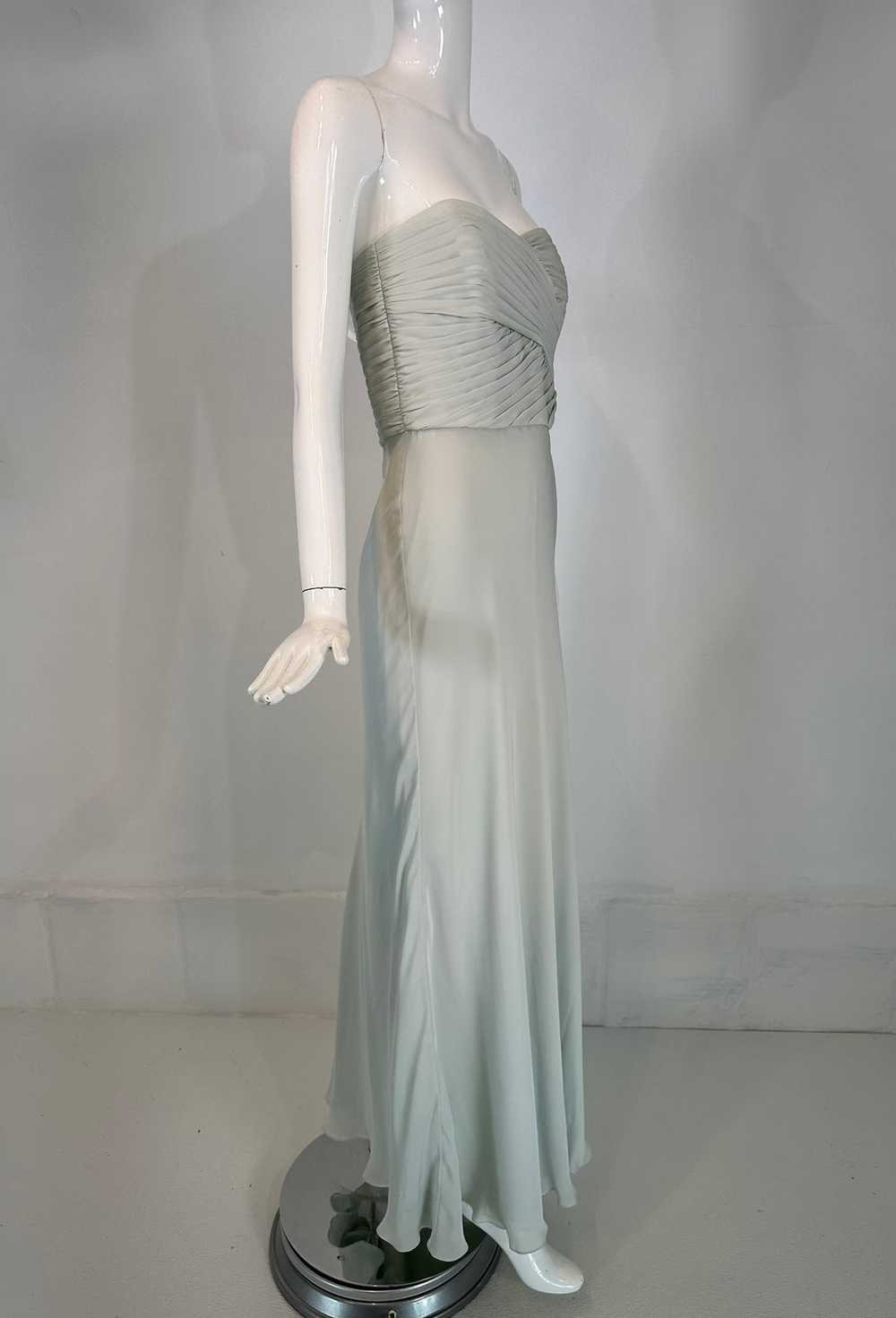 Ralph Lauren Black Label Pale Blue Silk Strapless… - image 3