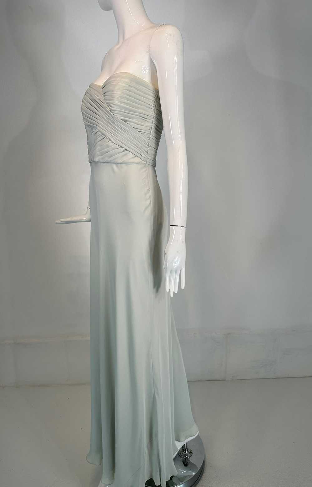 Ralph Lauren Black Label Pale Blue Silk Strapless… - image 4